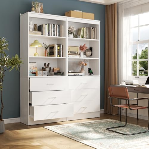 Aheaplus 23.6" Closet Drawers System, Closet System with 3 Drawers, White