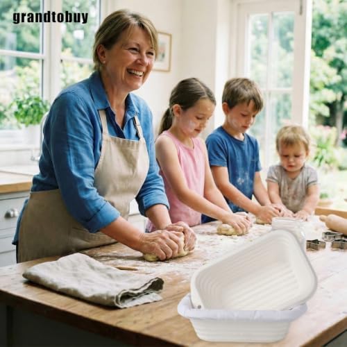 8" Rectangular Sourdough Banneton Bread Proofing Basket 6-Pack