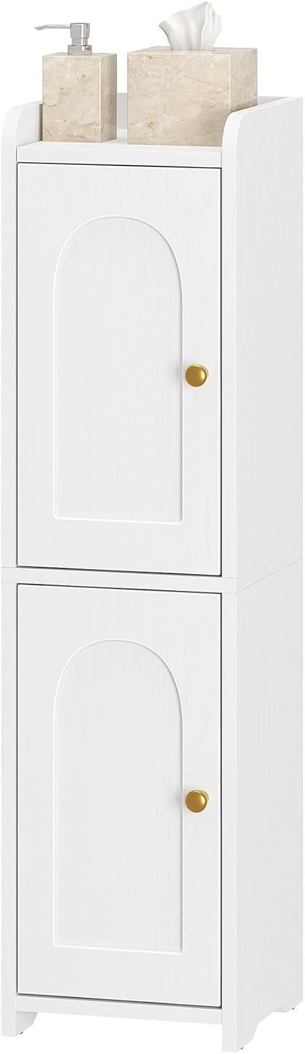 Hzuaneri Bathroom Storage Cabinet, Small Corner Floor Cabinet with 2 Doors