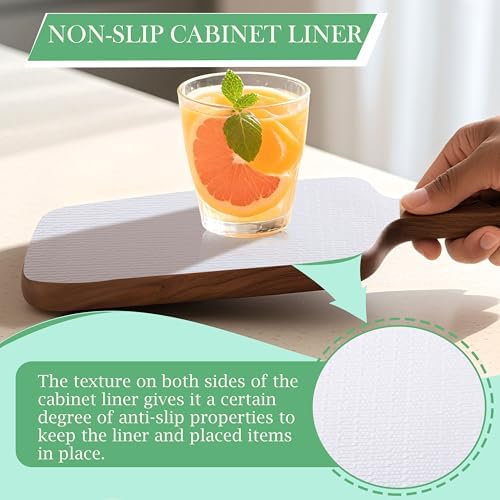 Cabinet Shelf Liners 24 Inch Wide X 20 Ft Non-Slip Drawer Mat for Kitchen Cab...