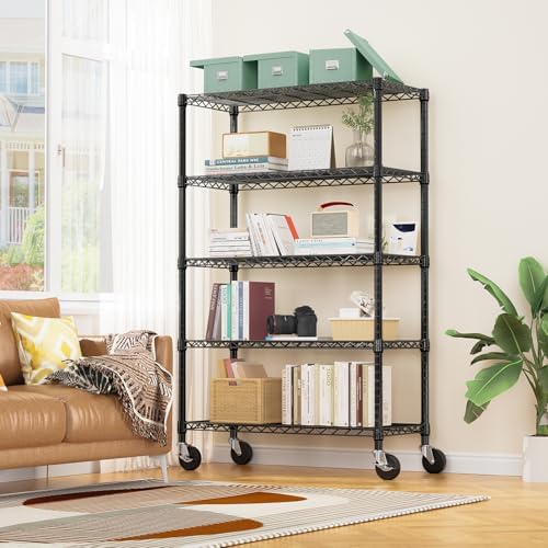 M MZG 5-Shelf Storage Shelves,Wire Shelving Heavy Duty Metal Storage Shelving...