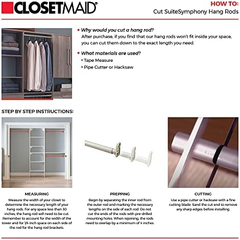 ClosetMaid SuiteSymphony Wood Closet Organizer Kit with Tower, 3 Hang Rods, T...