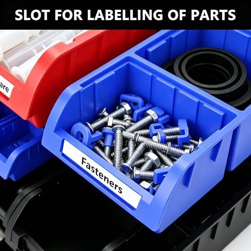 90Pcs Wall Mounted Storage Organizer Bins with Rack, Nuts, Bolts, and Hardwar...