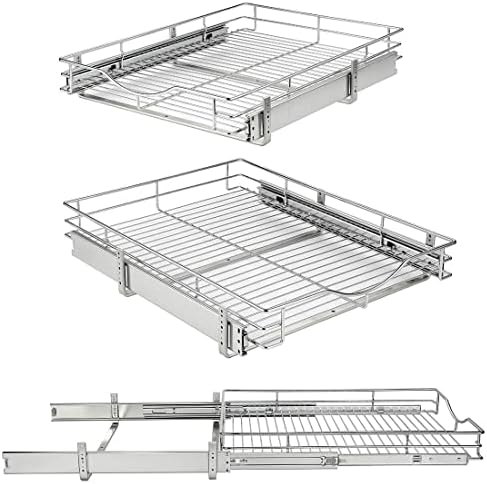 DINDON 1 Tier Pull Out Cabinet Organizer (17" W x 18" D) Heavy-Duty...