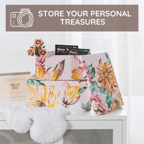 Soul & Lane - Beauty in Bloom Decorative Storage Boxes with Lids, Set of 3