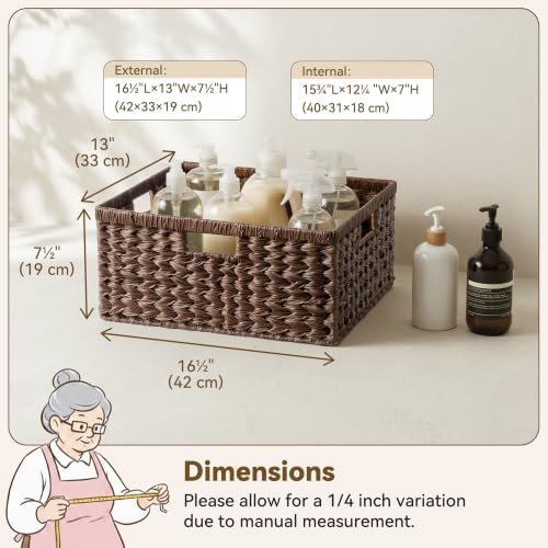 GRANNY SAYS Large Wicker Basket, Decorative Woven Basket for Storage, Waterpr...