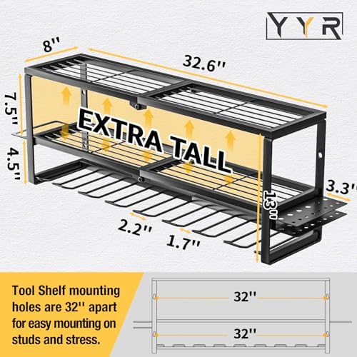 YYR Heavy Duty Power Tool Organizer Wall Mount, Cordless Drill Hanger Storage...