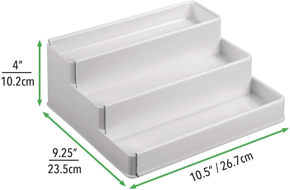 mDesign Plastic Expandable 3-Tier Shelf Rack Organizer - Storage for Bathroom...