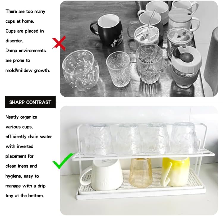 2-Tier Space-Saving Drain Rack with Removable Tray
