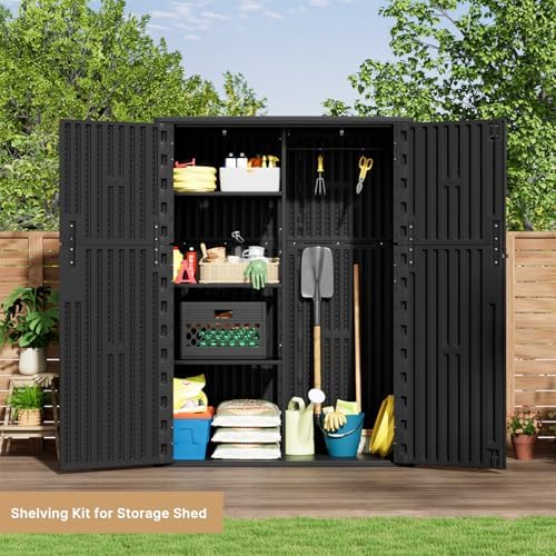 KINYING Outdoor Vertical Storage Shed,57 Cu.ft Outdoor Storage Cabinet Waterp...