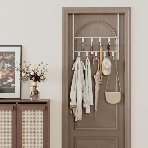 Over The Door Hooks for Hanging, 14 Hooks Over Door Coat Hanger, Coat Clothin...