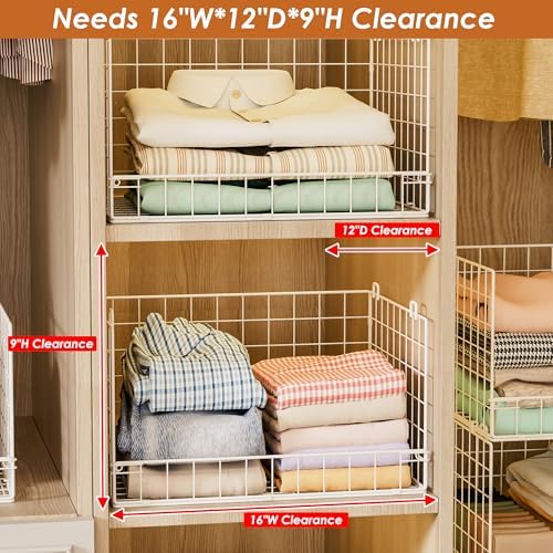 Yociyoga 5-Tier Stackable Closet Organizers and Storage Basket - Foldable Clo...