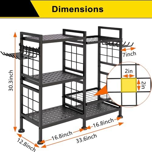 GIOTORENT 6 Tier Garden Tool Organizer, Garage Storage and Organization, Meta...