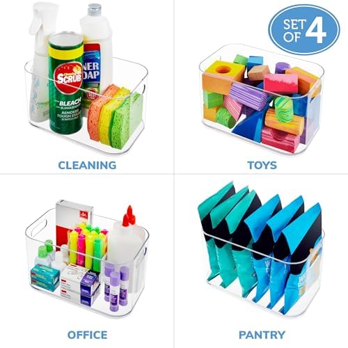 STORi Bliss 10" x 6" Open Clear Pantry Organizer Bin, Set of 4, Pla...