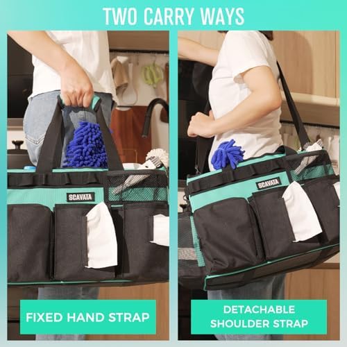 SCAVATA Wearable Cleaning Caddy Bag, Cleaning Caddy Supplies Organizer with H...