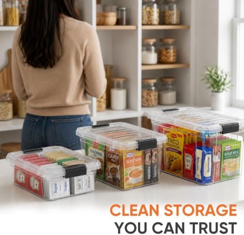 Superio 2.5 Quart Clear Plastic Storage Boxes with Lids, Stackable Organizer ...