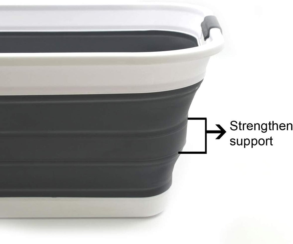 SAMMART 42L(11 gallon) Set of 2 Collapsible Plastic Laundry Basket-Foldable P...