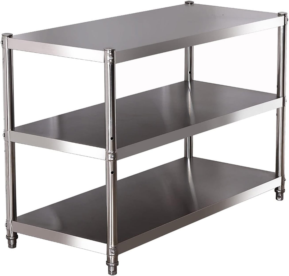 Stainless Steel Shelf, Kitchen Storage Rack, 3-Tier Shelving Units and Storag...