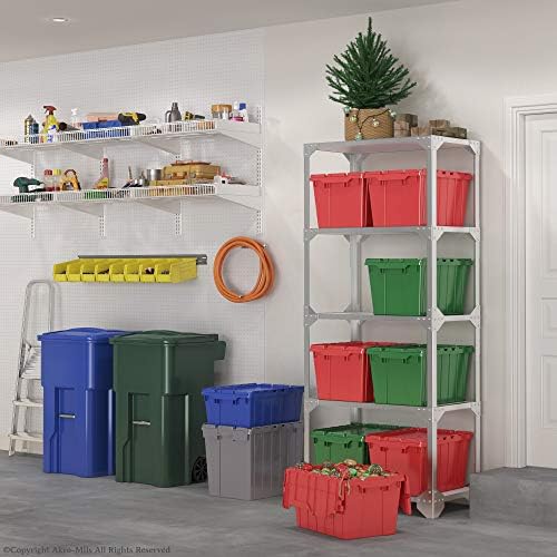 Akro-Mils 39170 Industrial Plastic Storage Tote with Hinged Attached Lid, (21...
