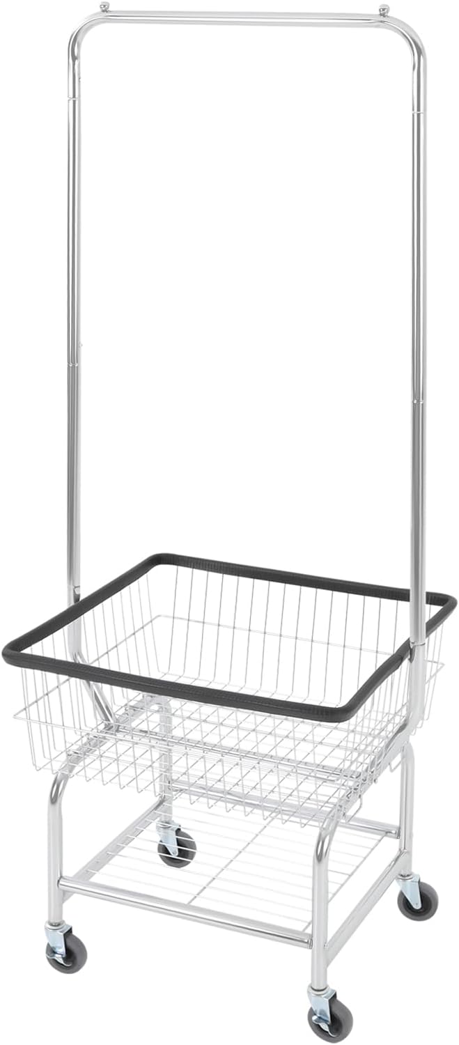 Heavy Duty Steel Wire Laundry Cart,Laundry Basket With Wheels,Commercial Laun...