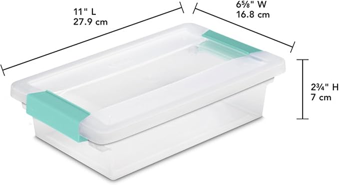 Sterilite 18-Pack Clip Box, Stackable Clear Plastic Bins