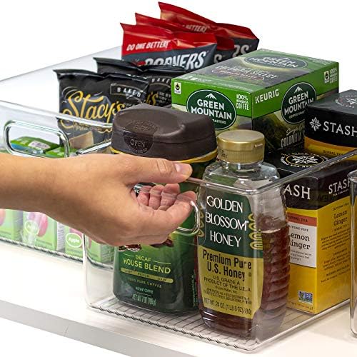 Sorbus Fridge Organizers and Storage, Clear Plastic Bins (Large, 4 Pack)