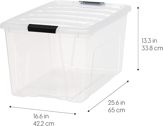 IRIS USA 72 Qt Stackable Plastic Storage Bins