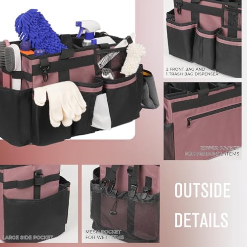 SCAVATA Wearable Cleaning Caddy, Cleaning Caddy Supplies Organizer with Handl...