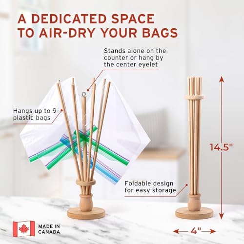 Plastic Bag and Bottle Dryer - Patented; Multi-Purpose Drying Rack Saves Mone...