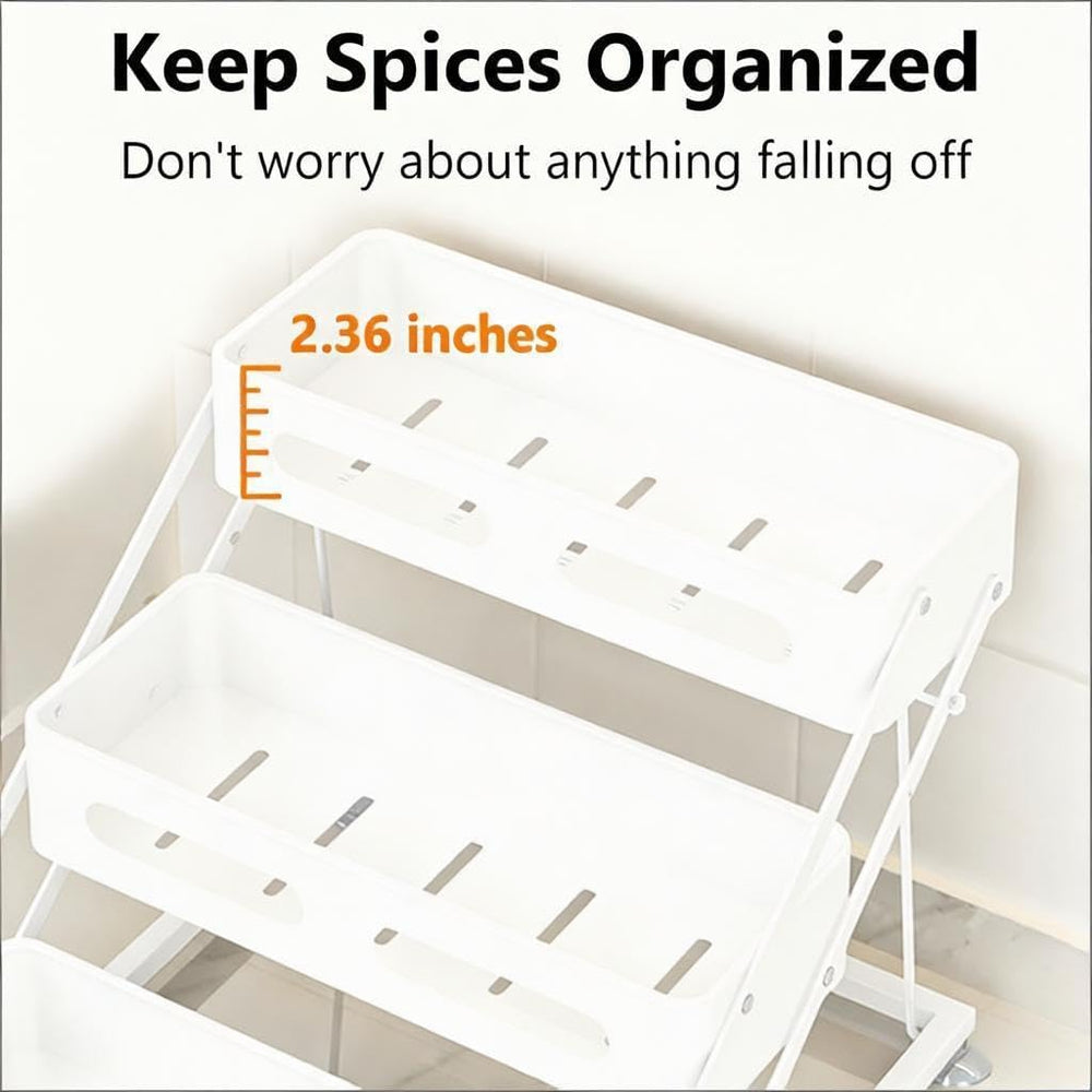 3 Tier Foldable Spice Rack, White