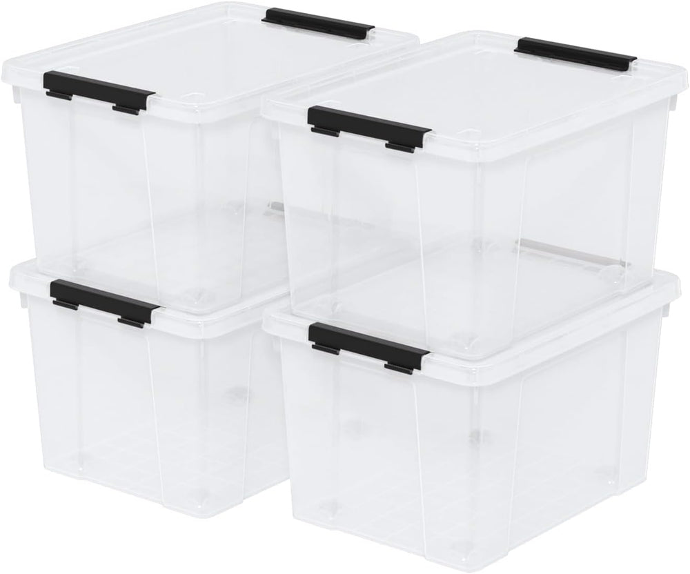 22 Qt Latching Storage Box, Stackable Bin