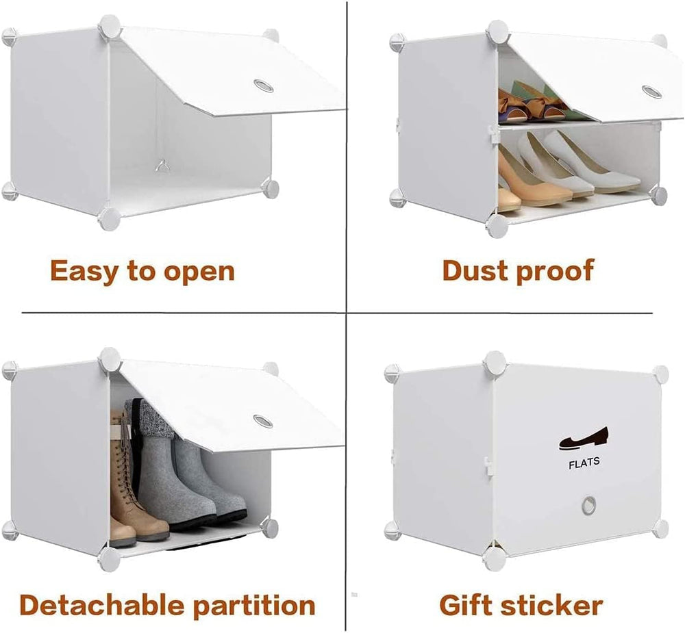 Aeitc Portable Plastic Rack, 72 Pair DIY Shoe Storage Shelf Organizer for Ent...