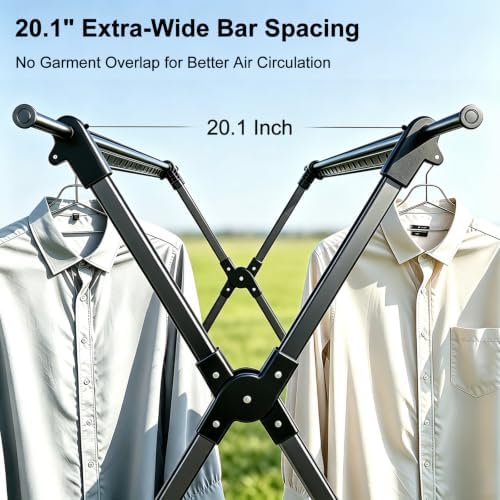 53-93 Inches Heavy Duty Foldable Clothes Drying Rack, Aluminum Alloy and Carb...