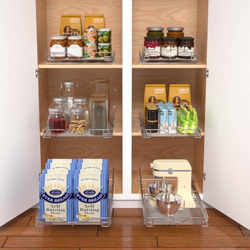 DINDON 1 Tier Pull Out Cabinet Organizer (20" W x 21" D) Heavy-Duty...
