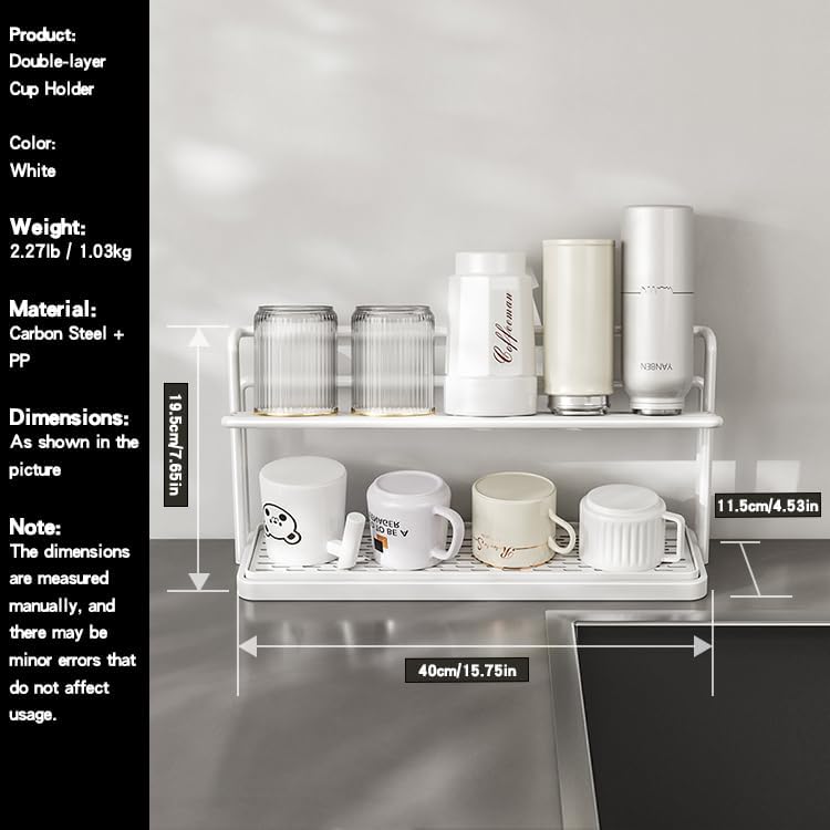 2-Tier Space-Saving Drain Rack with Removable Tray