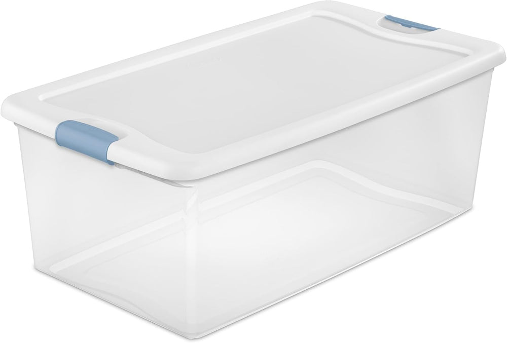 Sterilite Latching Box with Lids for Home and Office, 106 Quart, 12-Pack