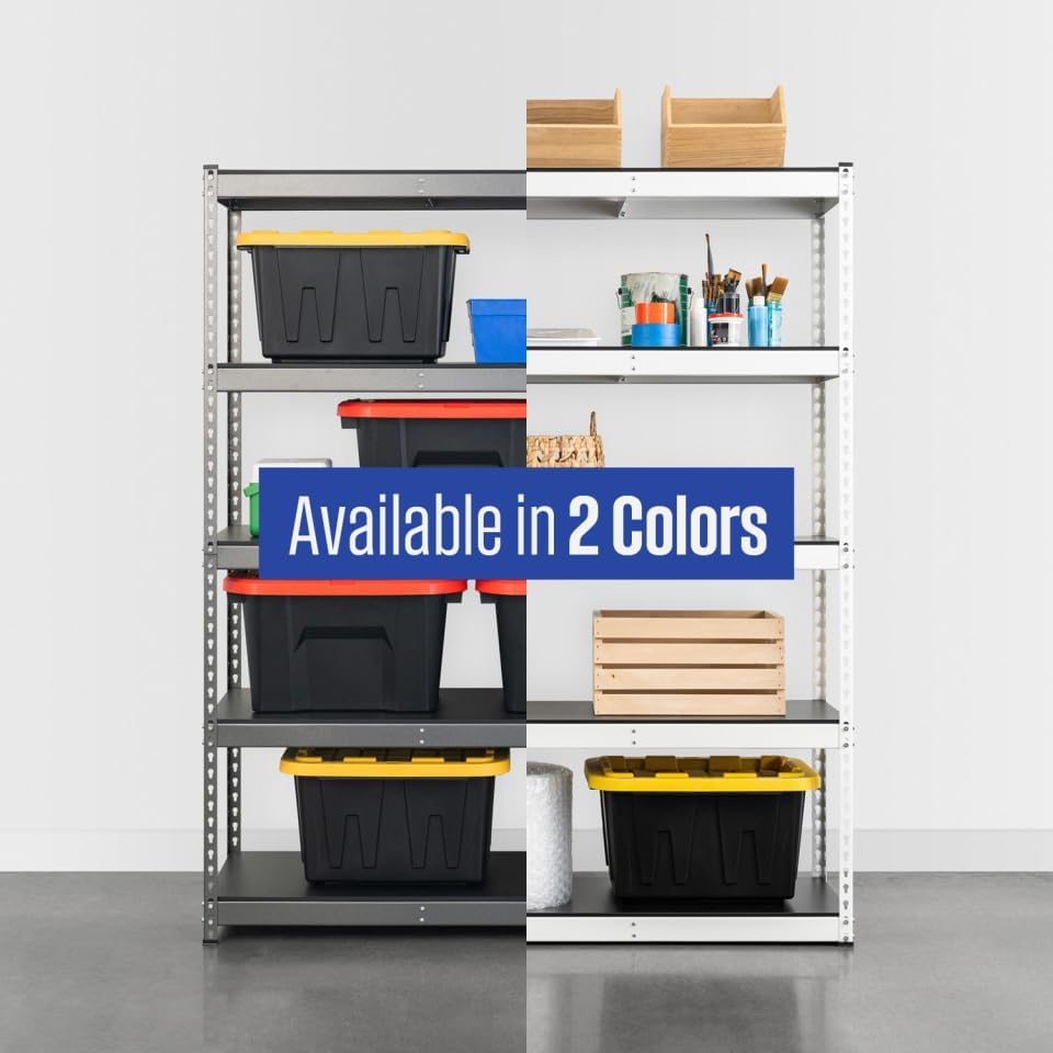 SafeRacks 5-Tier Modular Garage Shelving, White, 18”x60 x72
