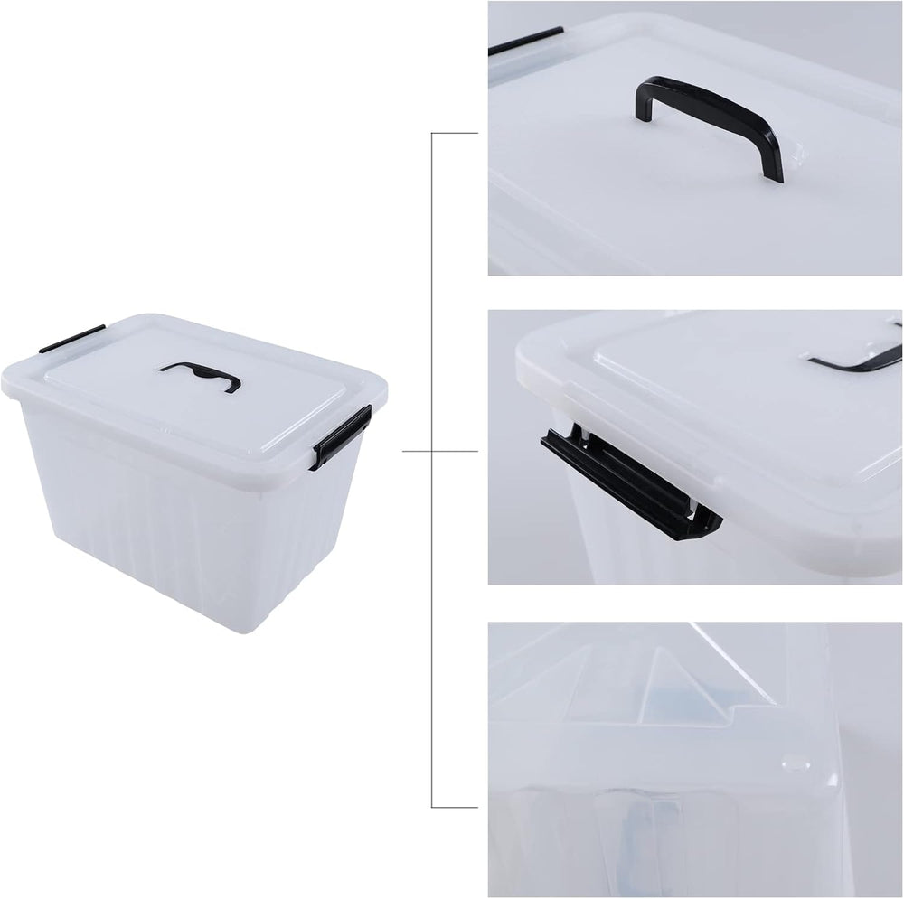 Farmoon 20 Quart Clear Latching Storage Bin, 4 Packs Lidded Storage Boxes