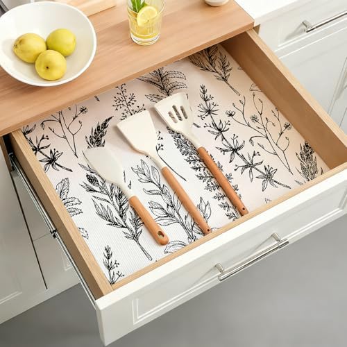 Quttisay Shelf Liner Non Adhesive Kitchen Drawer Liner 17.3in x 16.4ft