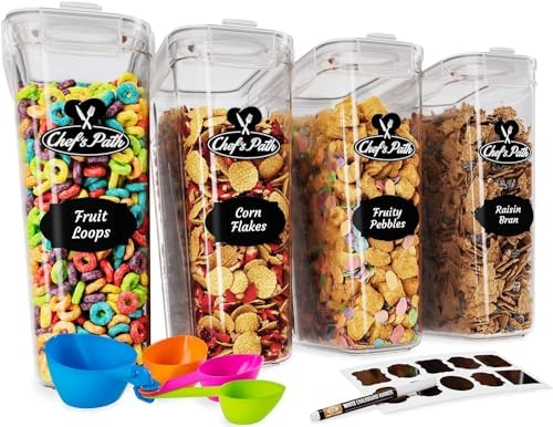 Set of Storage Box - Lunch Box, 8 Labels, Set of Spoons and Marker, Flour Box...