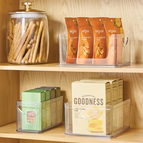 iDesign Pantry Storage Bins with Handles, Set of 2, Clear
