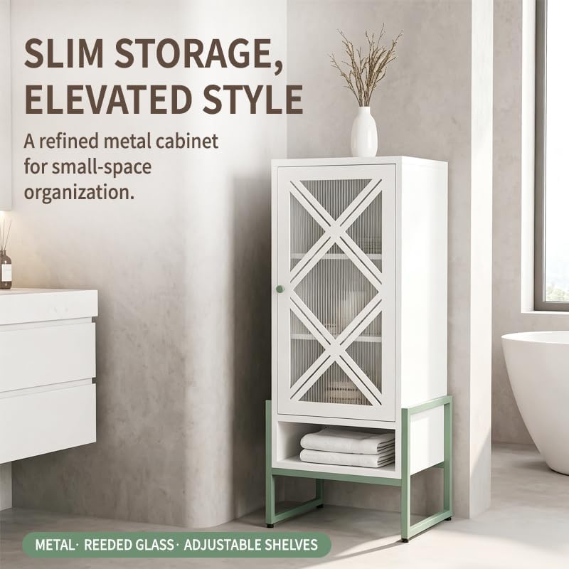 Outdoor Metal Storage Cabinet (W17.98 × D13.8 × H42.5)