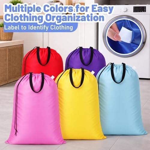 Zhehao 10 Pack Laundry Bags 27" X 40", Heavy Duty Handles, 10 Colors