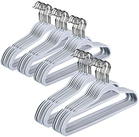 Quality Hangers 50 Pack Plastic Hangers for Clothes - Slim Non-Velvet Hangers...