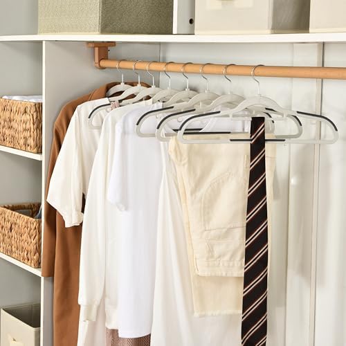 Plastic Hangers 50 Pack, Non Slip Slim Clothes Hangers