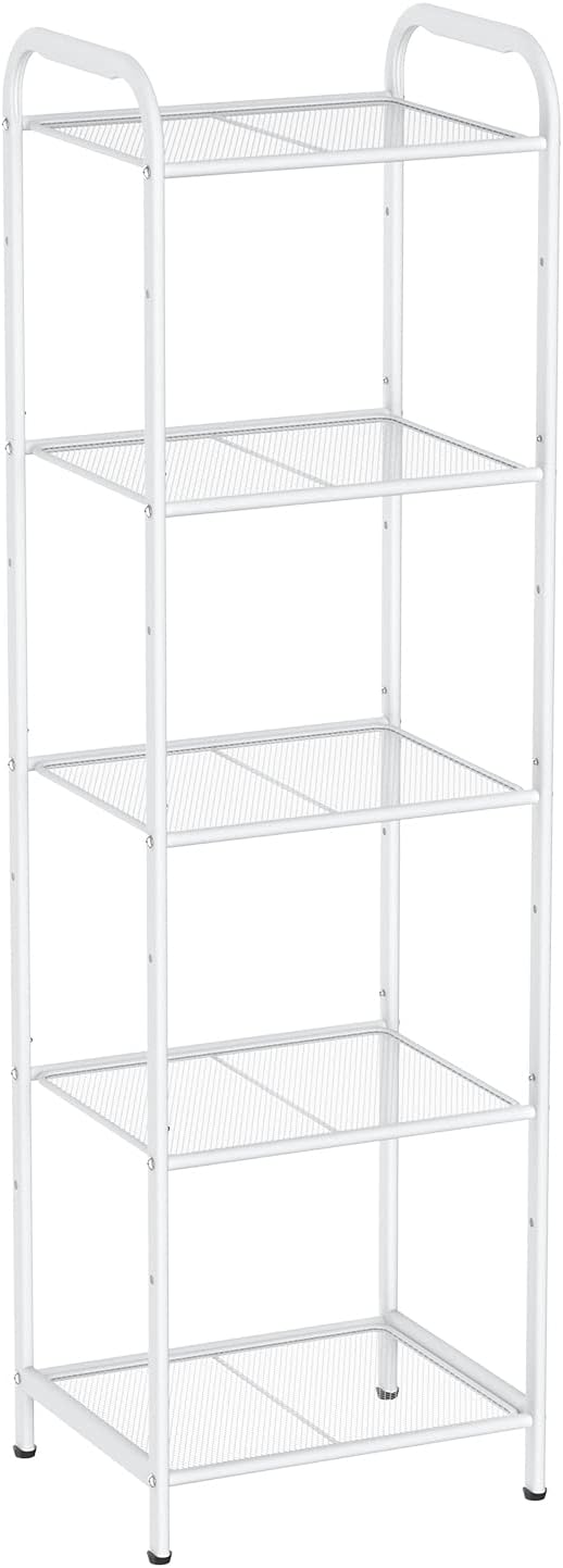 5 Tier Standing Shelf Units for Kitchen Storage Rack, White
