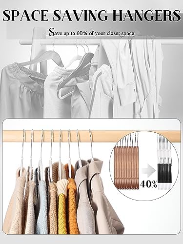 HOUSE DAY Plastic Hangers 50 Pack, Plastic Clothes Hangers Non Slip with Rubb...