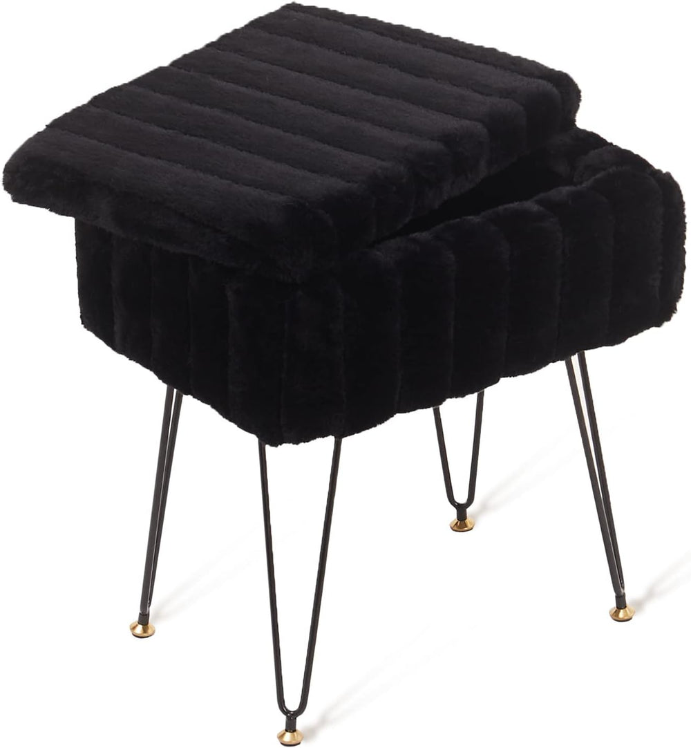Wimarsbon Storage Ottoman, Vanity Stools with Metal Legs, 16.5" x 11.8&q...