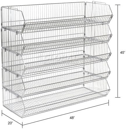 Global Industrial Five-Tier Interlocking Modular Wire Frame Stacking Bin