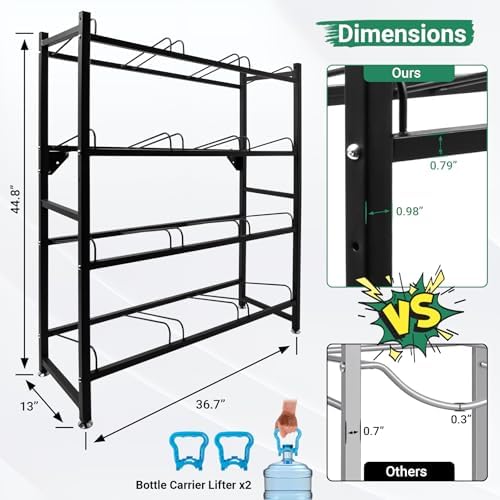 12-Tray 5 Gallon Water Jug Holder,4-Tier Water Jug Rack